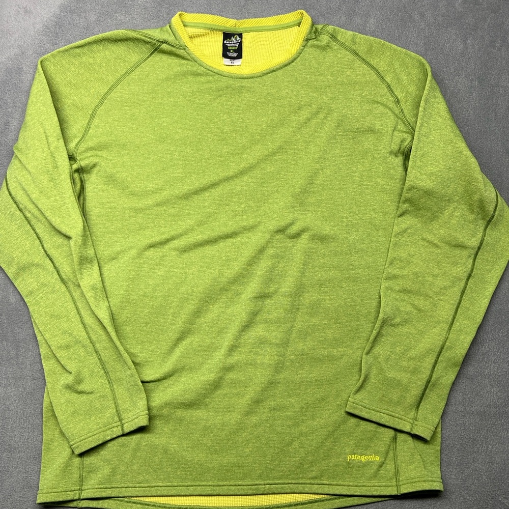 PATAGONIA CAPILENE Mens GREEN LONG SLEEVE BASE LAYER SHIRT SIZE X-Large Fleece